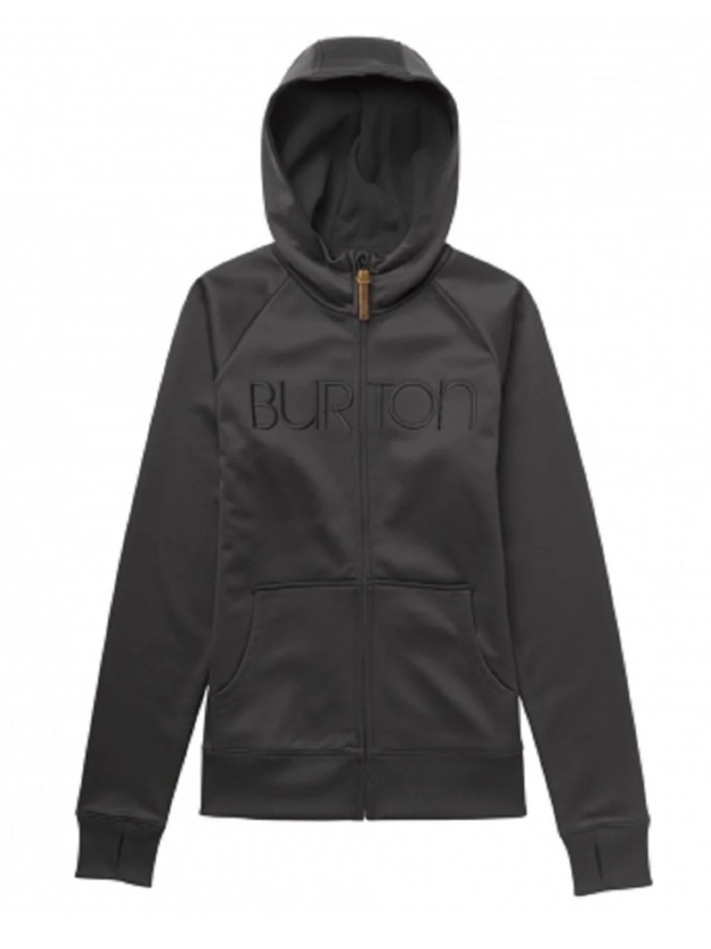 Burton Black Full-Zip Hooded Jacket with Embossed Logo